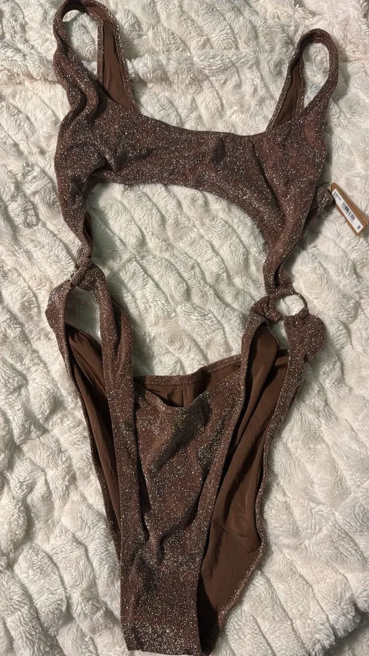 Skims Glitter Swim Monokini One Piece
